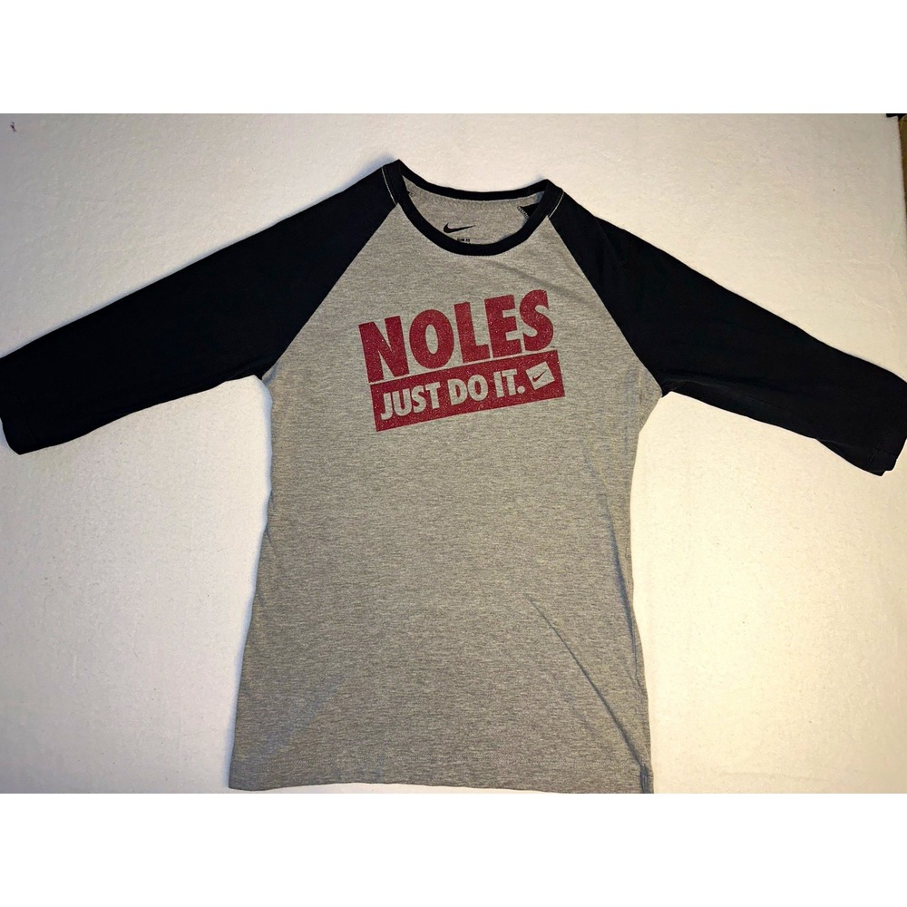 Nike Florida State Seminoles NOLES Just Do It Raglan Long Sleeve T-Shirt L